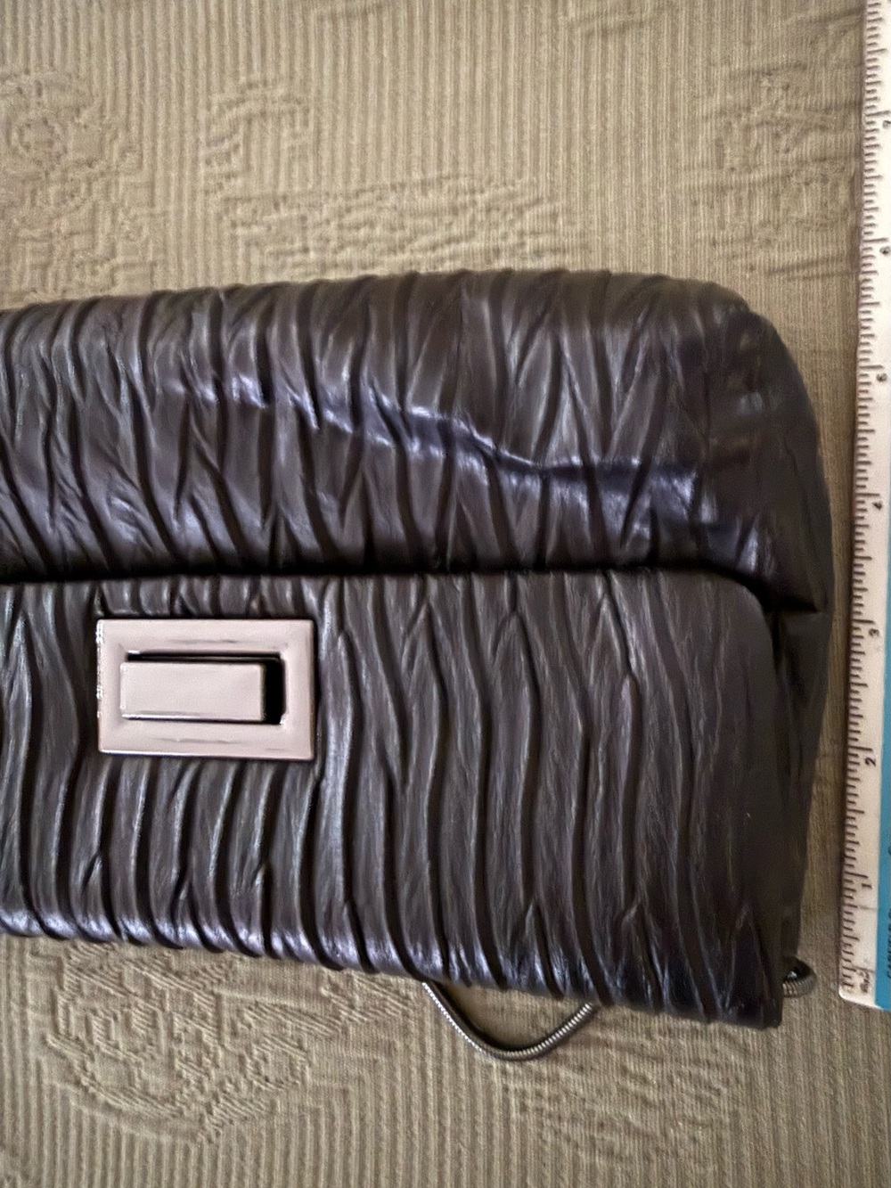 Kate Landry Dark Grey Textured Chain-Handle Clutch - Picture 5 of 6
